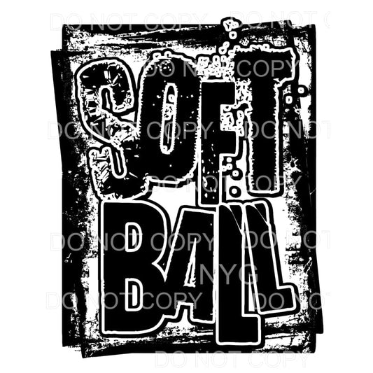 Softball Distressed Double Framed Sublimation transfers - 