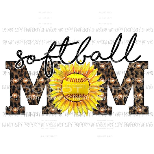 softball mom leopard sunflower Sublimation transfers Heat Transfer