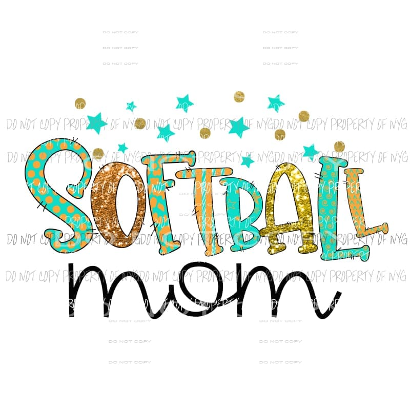 Softball Mom Sublimation transfers Heat Transfer
