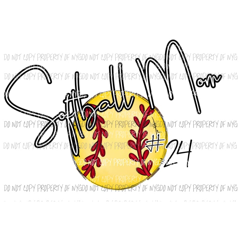 Softball personalized with NUMBER put number in notes Mama - Mimi - Mom - Nana other names in drop down menu if you dont see the name you