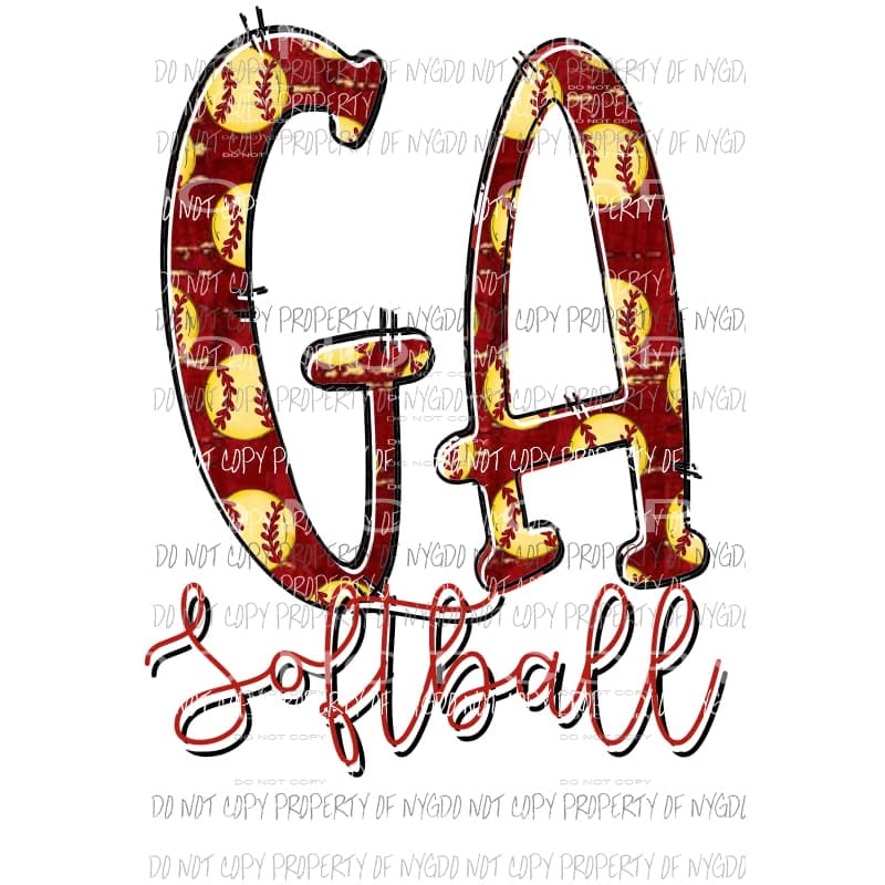 Softball State All states in drop down menu sublimation transfer state Heat Transfer