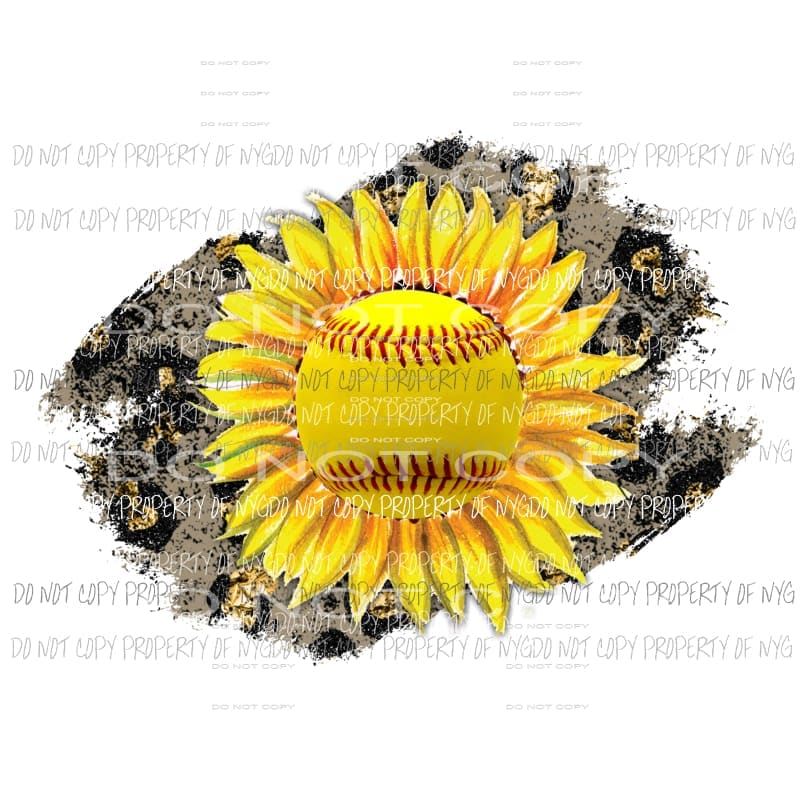 softball sunflower leopard Sublimation transfers Heat Transfer