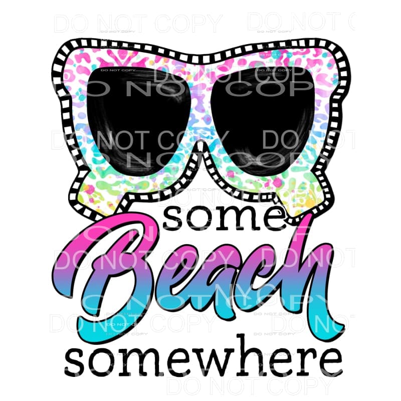 Some Beach Somewhere Pastel Leopard Sunglasses Sublimation 