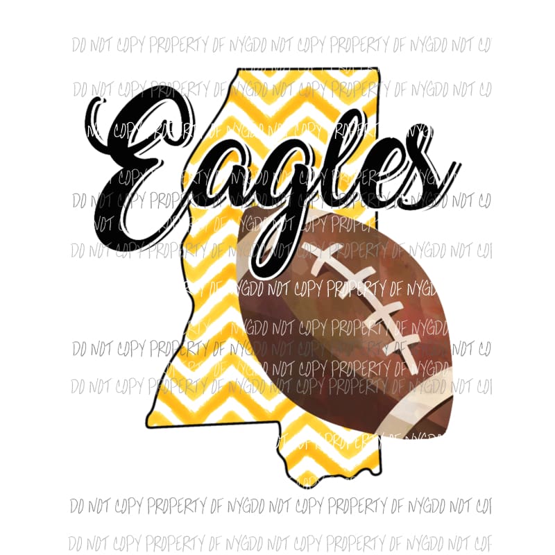 Southern Miss Eagles football chevron state Sublimation transfers Heat Transfer