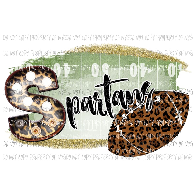Spartans football field leopard Sublimation transfers Heat Transfer