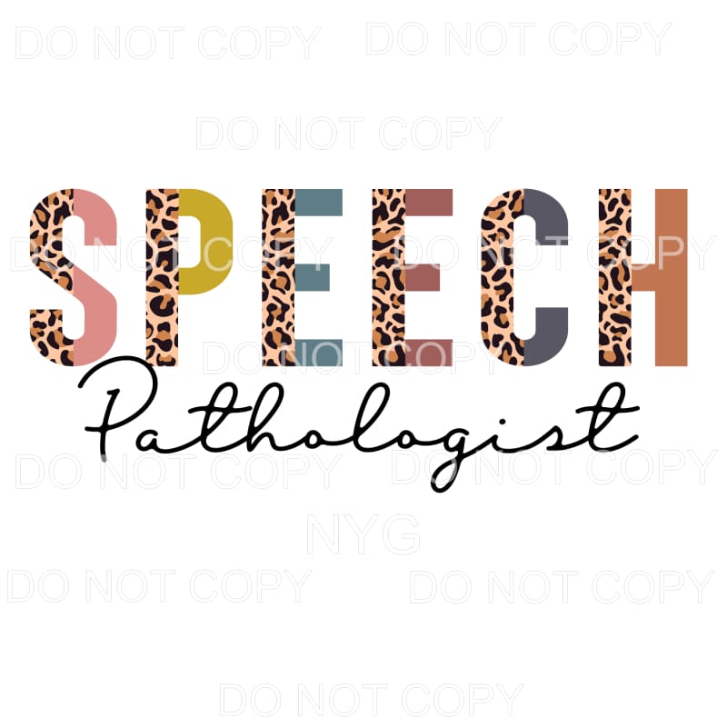 Speech Pathologist Half Leopard Sublimation transfers - Heat