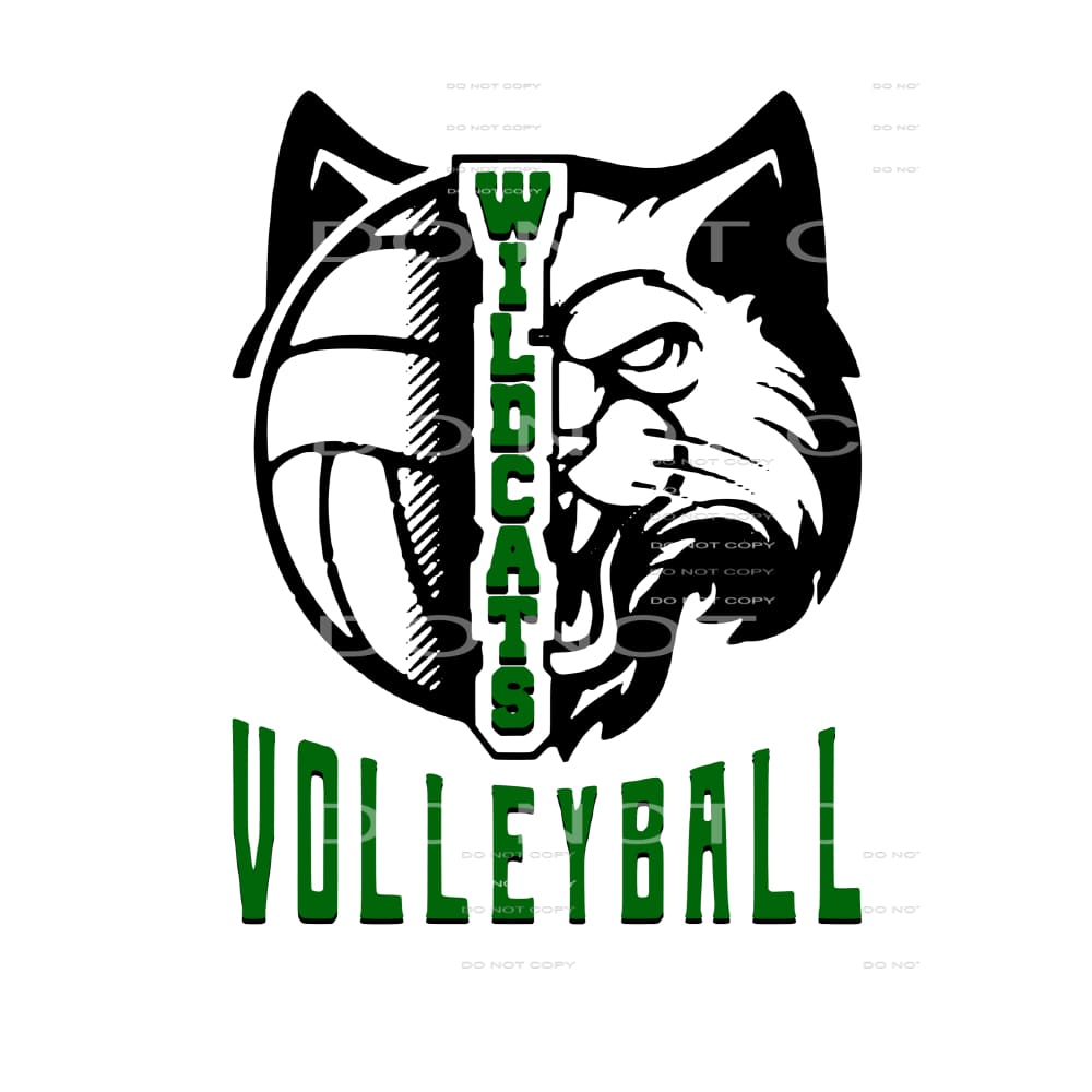 Split green Wildcats volleyball Sublimation transfers - Heat