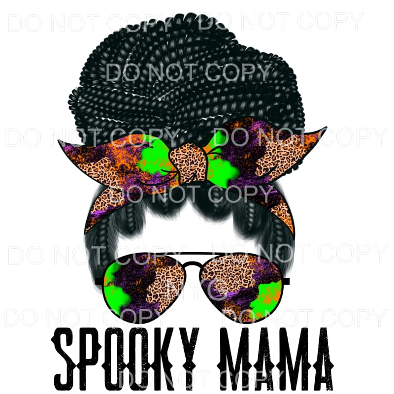 Spooky Mama Braids Leopard Purple Orange Green Grunge #374 
