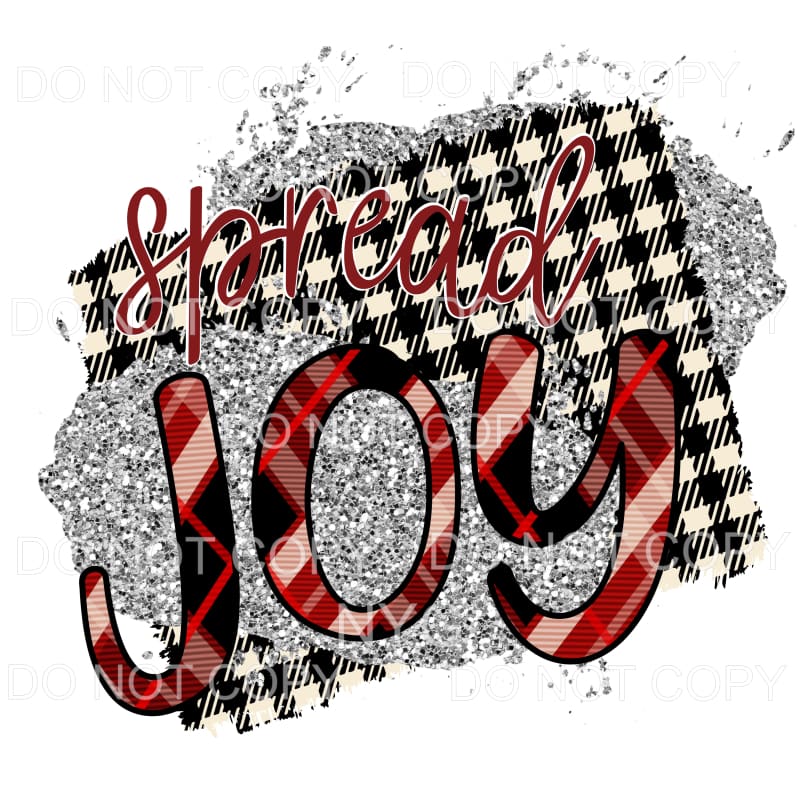 Spread Joy Plaid Silver Glitter Houndstooth Pattern #808 