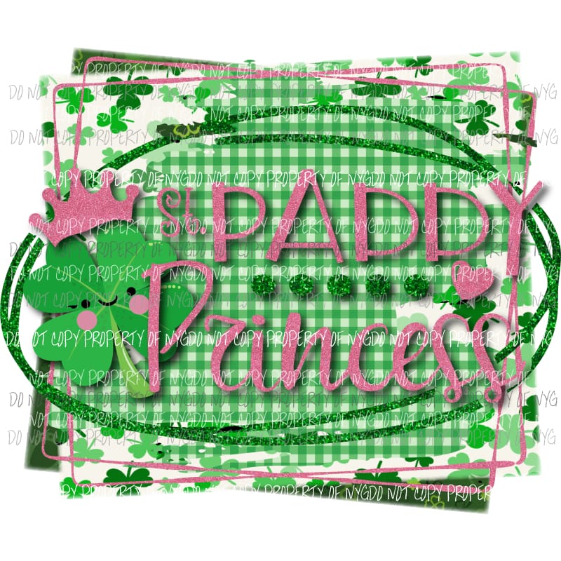 St Paddy Princess pink crown Sublimation transfers Heat Transfer