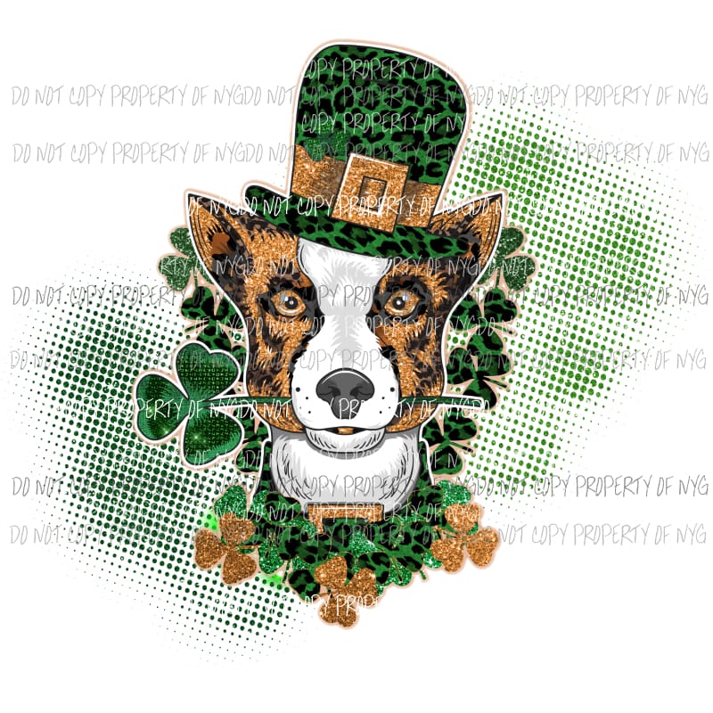 St Patricks Day Dog #1 Sublimation transfers Heat Transfer