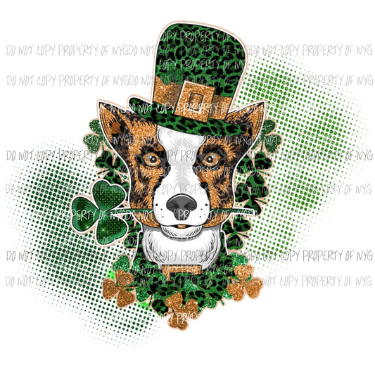 St Patricks Day Dog #1 Sublimation transfers Heat Transfer