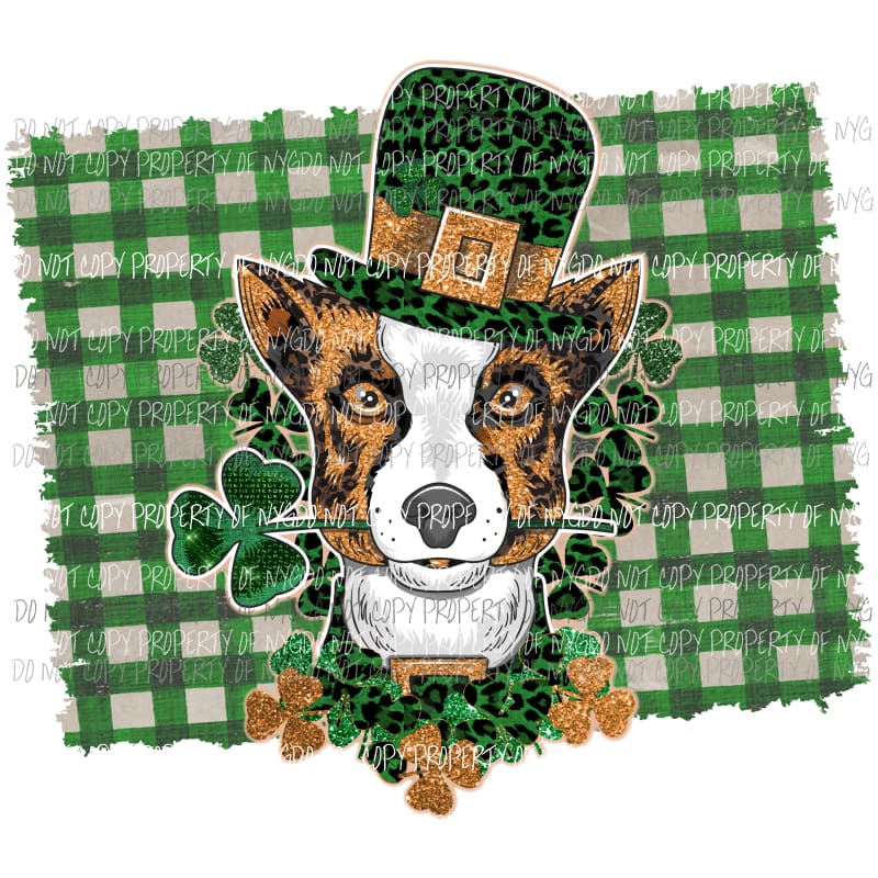 St Patricks Day Dog #2 Sublimation transfers Heat Transfer