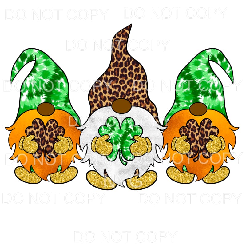 St Patrick’s Day Gnomes Tie Dye Leopard #1 Sublimation 