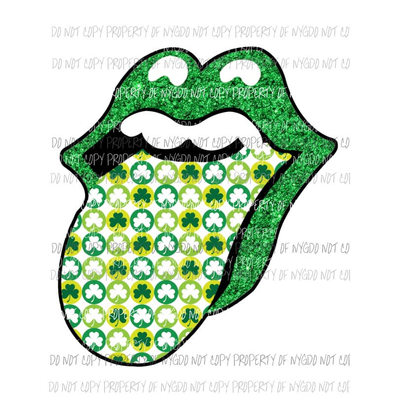 St. Patricks Day Lips green shamrocks Sublimation transfers Heat Transfer