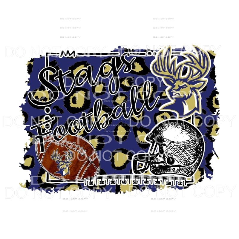 Stags Football Leopard Sublimation transfers - Heat Transfer