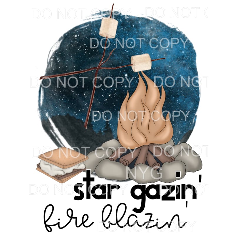 Star Gazin Fire Blazin Smores Campfire Night Scene #928 