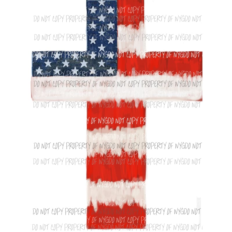 Stars and Stripes Flag Cross Sublimation transfers Heat Transfer