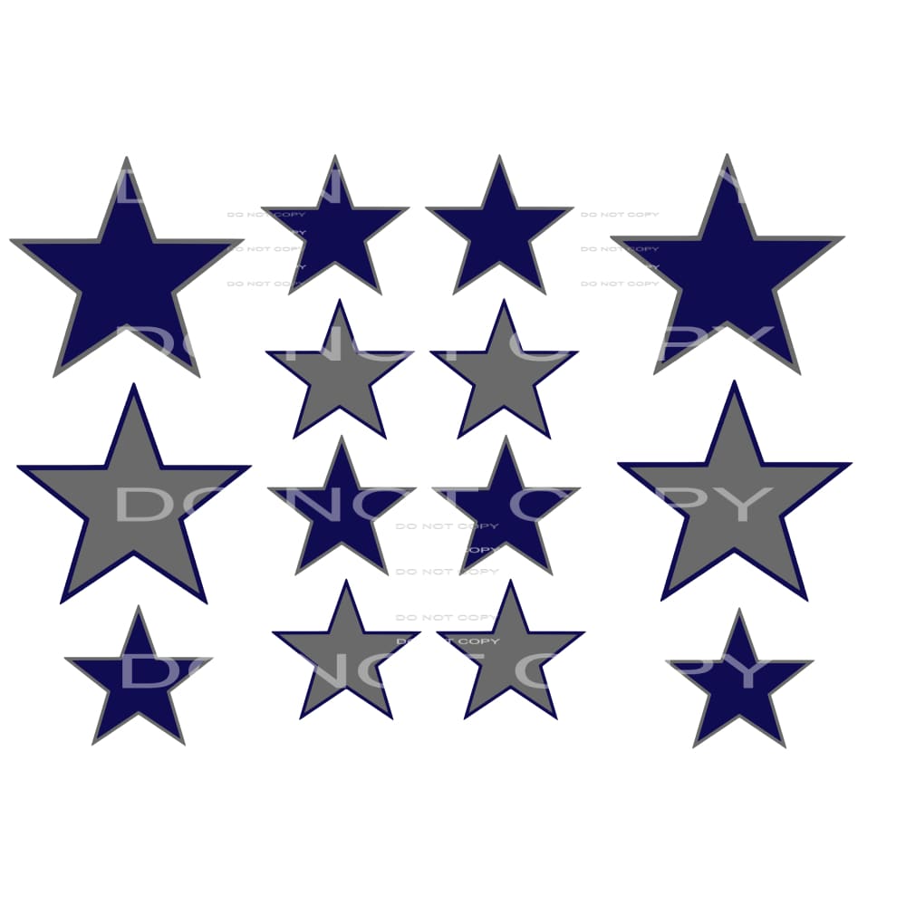 stars for game day sleeve # 8091 Sublimation transfers -