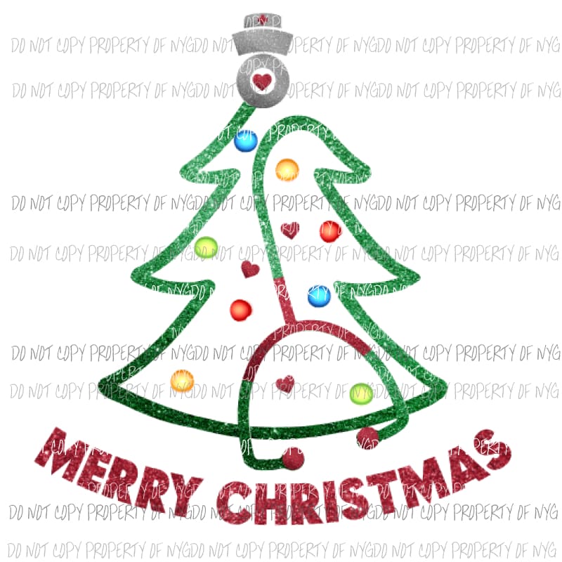 Stethoscope Tree nurse - christmas Sublimation transfers Heat Transfer