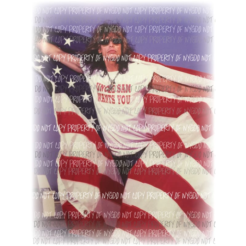 Steve Tyler Flag uncle sam wants you Sublimation transfers usa 4th of july america Heat Transfer