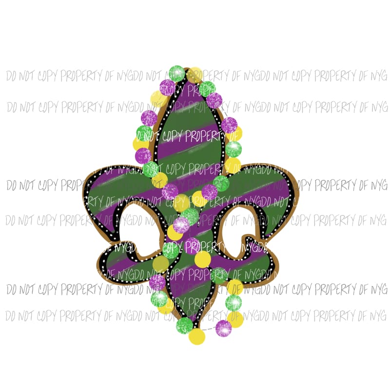 Striped Fleur De Lis beads Sublimation transfers Heat Transfer
