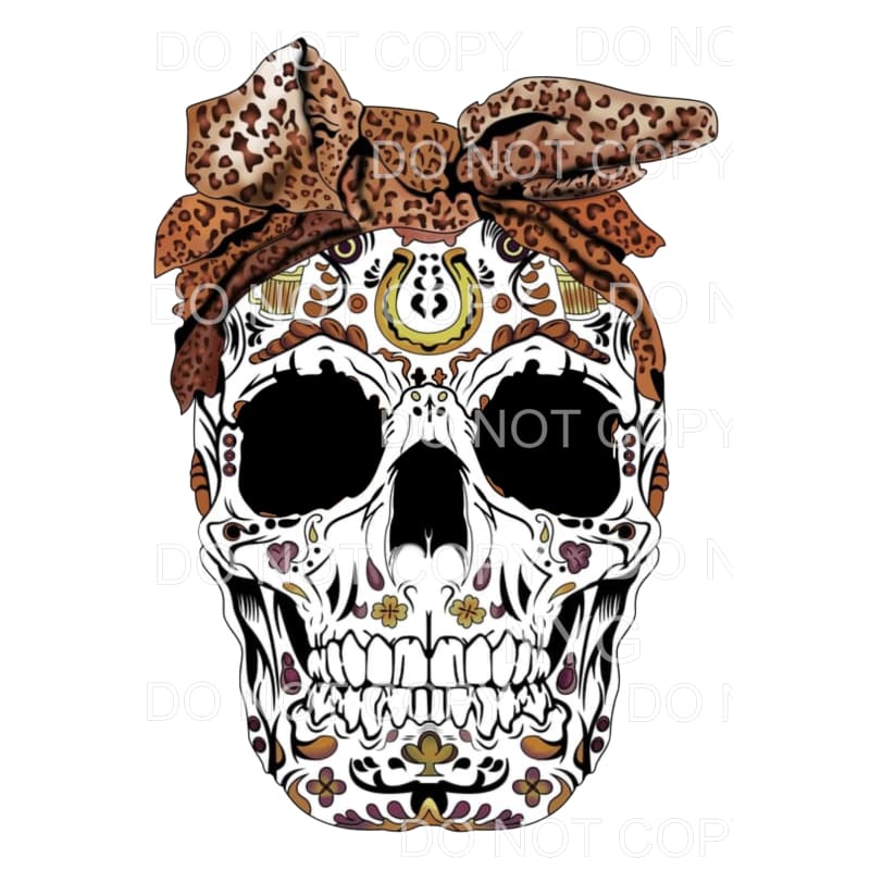 sugar skull leopard headband # 8522 Sublimation transfers - 