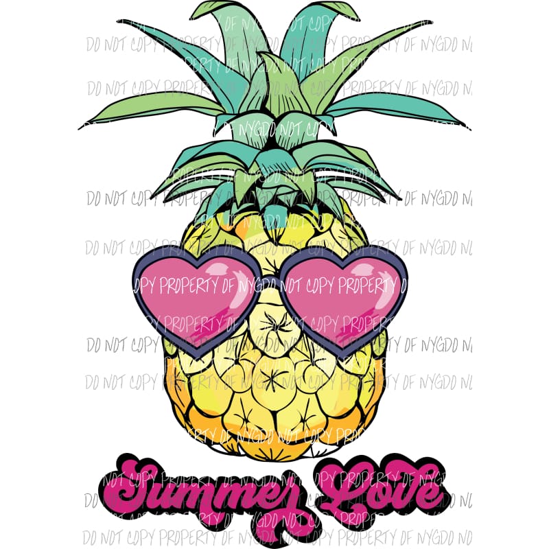 Summer Love Pineapple Sublimation transfers Heat Transfer