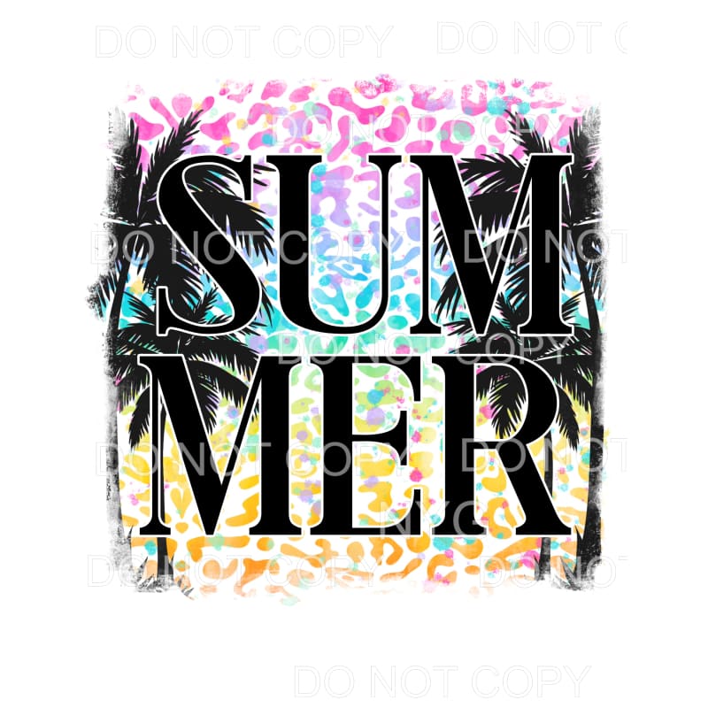 Summer Palm Trees Leopard Background Sublimation transfers -