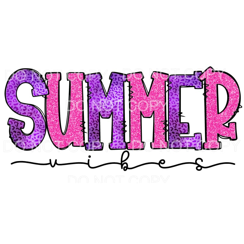 Summer Vibes Pink Purple Leopard Sublimation transfers - 