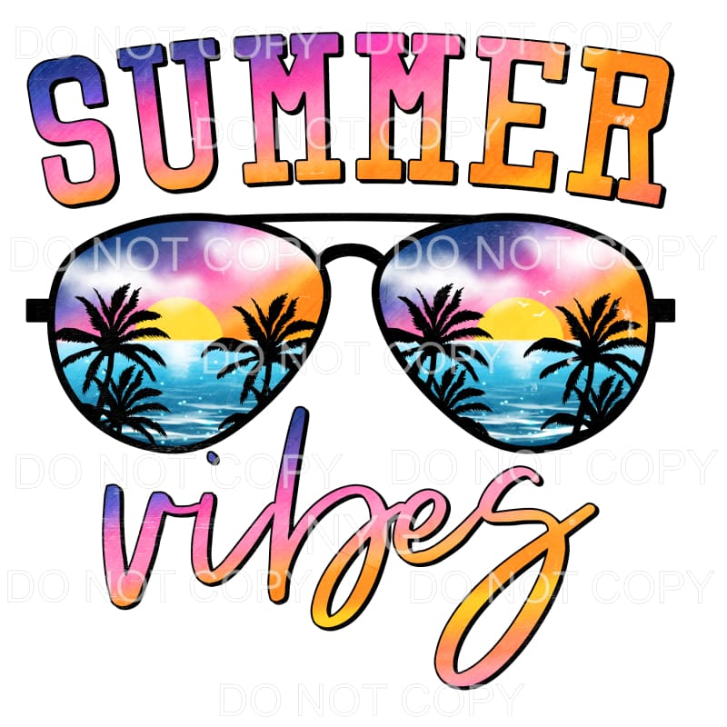Summer Vibes Tropical Sunglasses Sublimation transfers - 