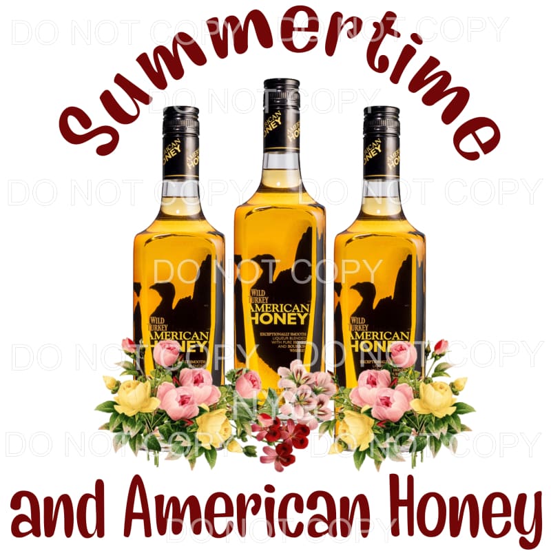 Summertime And American Honey Bottles Flowers Sublimation 