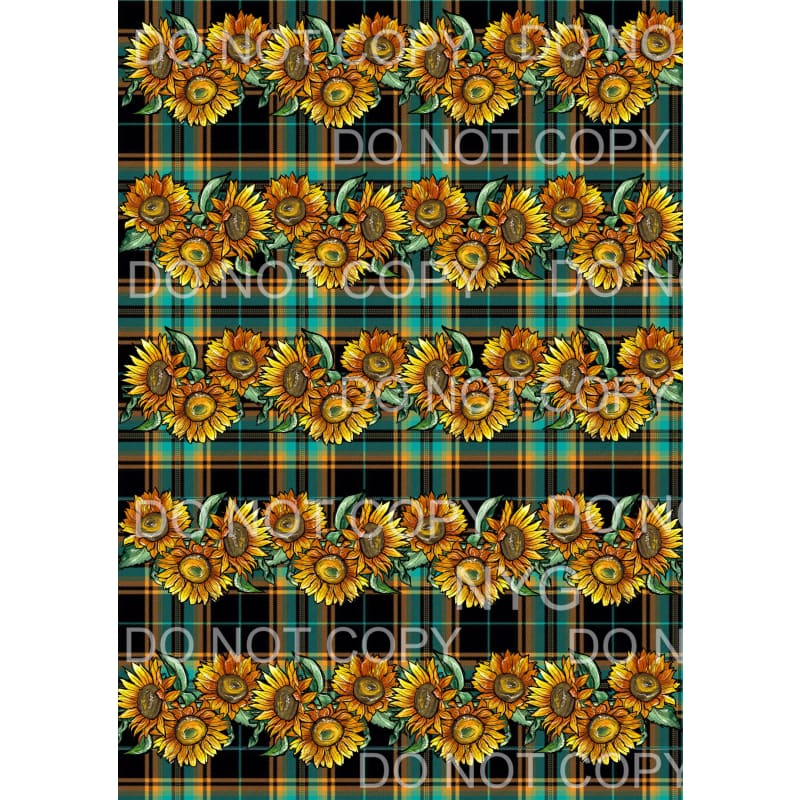 Sunflower Blue Yellow Plaid Sheet Sublimation transfers - 