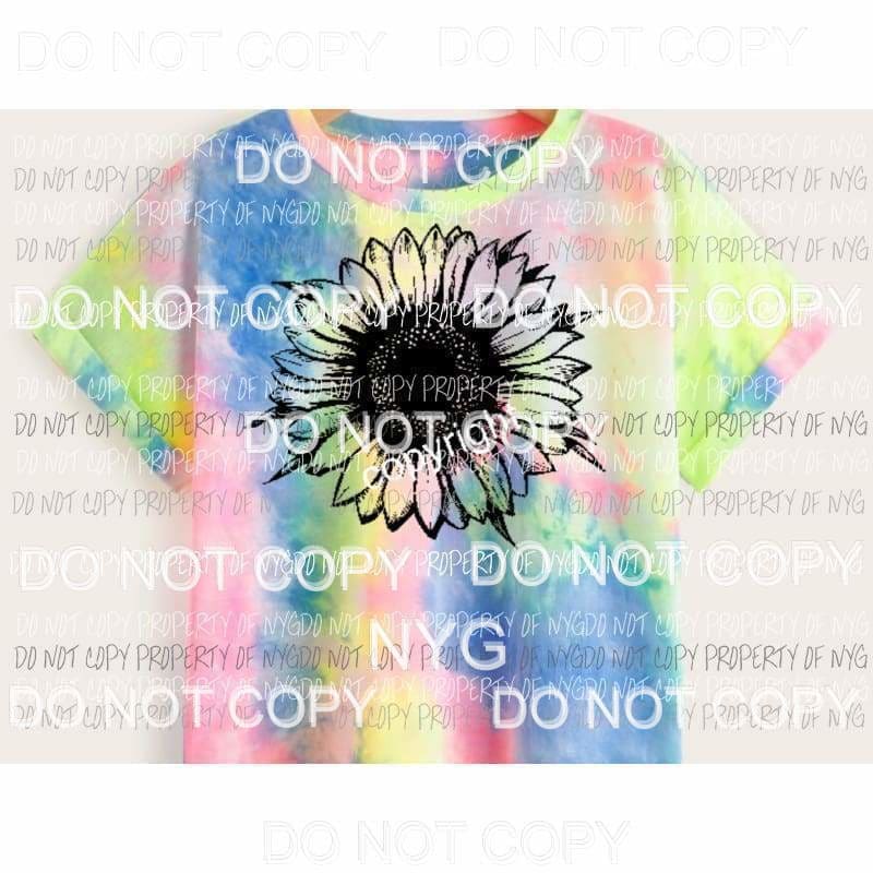 Sunflower Flower PRE ORDER SHIPS WED 4-8-20 WHITE SCREEN PRINT adult 13x9 inches Heat Transfer