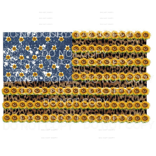 Sunflower Leopard Flag Sublimation transfers - Heat Transfer