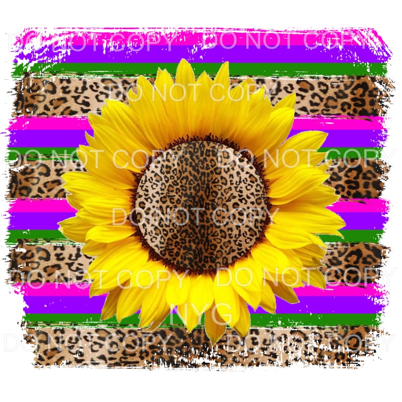 Sunflower Leopard Stripes Background Sublimation transfers -