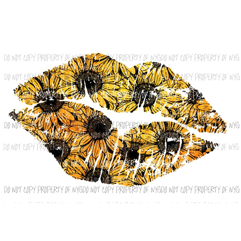 Sunflower Lips #1 Sublimation transfers Heat Transfer