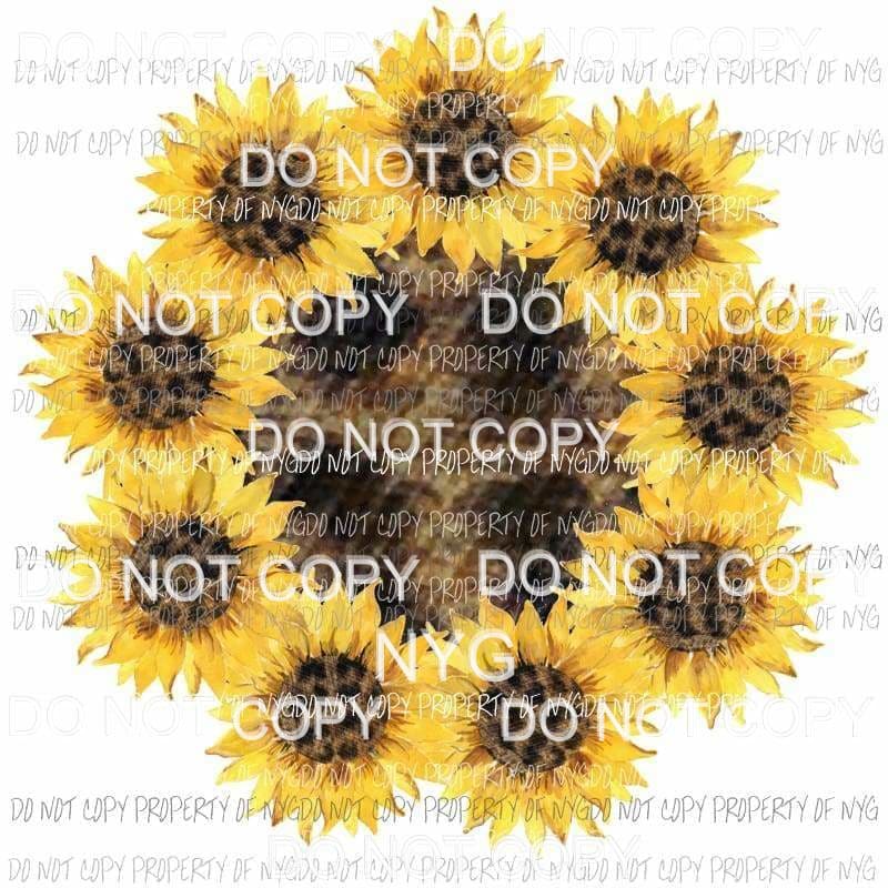 Sunflower Monogram #2 Sublimation transfers Heat Transfer