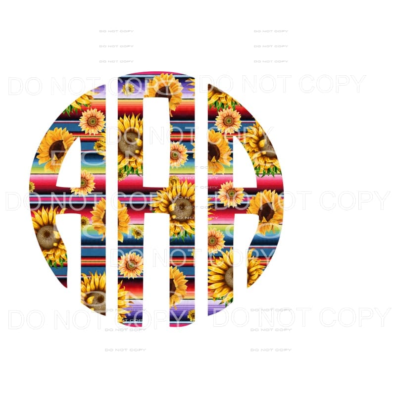 sunflower serape monogram letters put letters in notes 