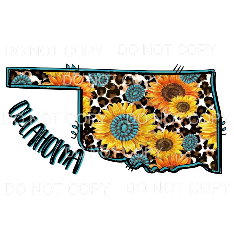 Sunflower Turquoise Leopard STATES All states in drop down 