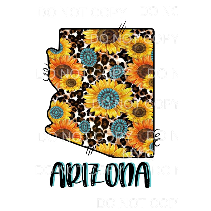 Sunflower Turquoise Leopard STATES All states in drop down 