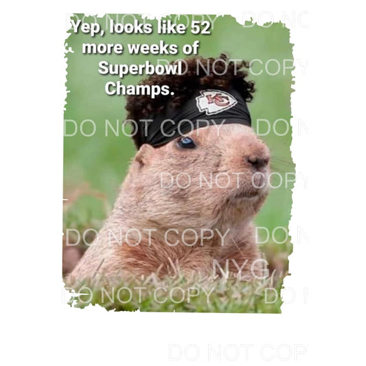 Superbowl Ground Hog Chiefs KC Sublimation transfers - Heat 