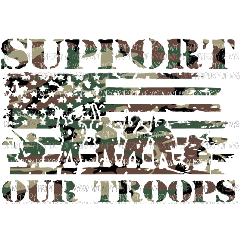 Support Our Troops #1 camoflage Sublimation transfers Heat Transfer