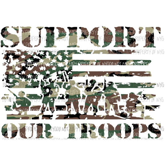Support Our Troops #1 camoflage Sublimation transfers Heat Transfer