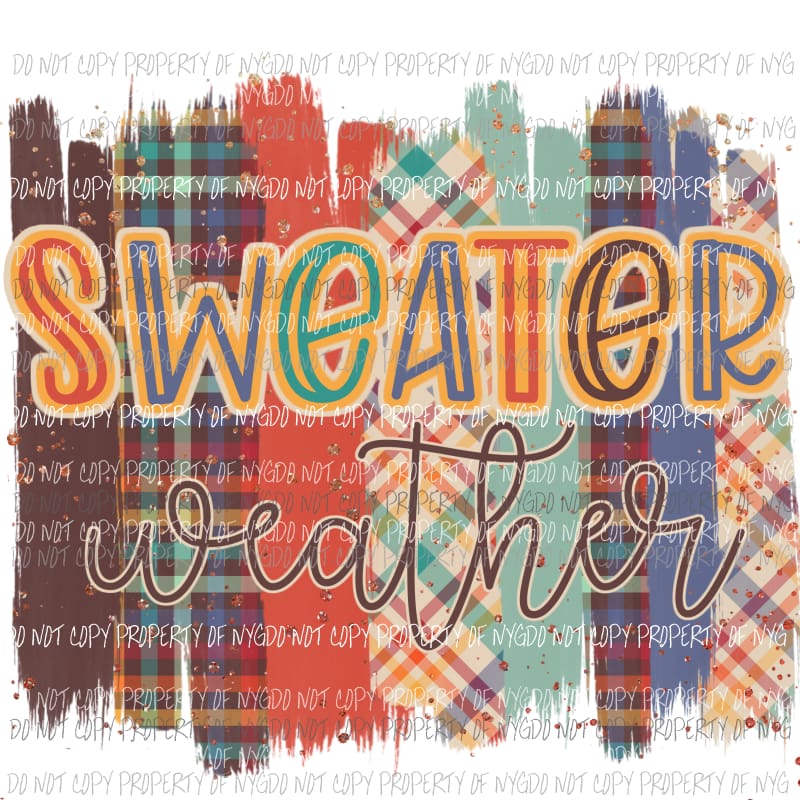 Sweater Weather multi print brush strokes Sublimation transfers Heat Transfer