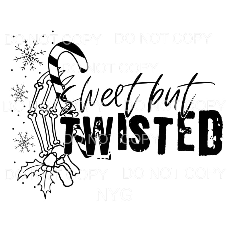Sweet But Twisted Candy Canes Skeleton Bones Holly 