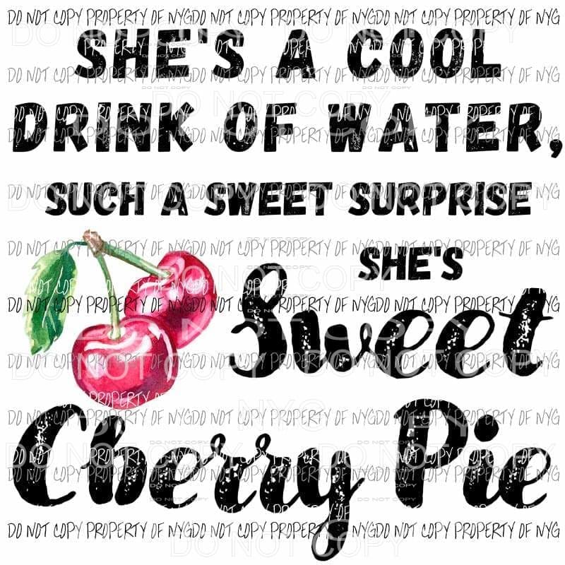 Sweet Cherry Pie #1 lyrics Warrant Sublimation transfers Heat Transfer