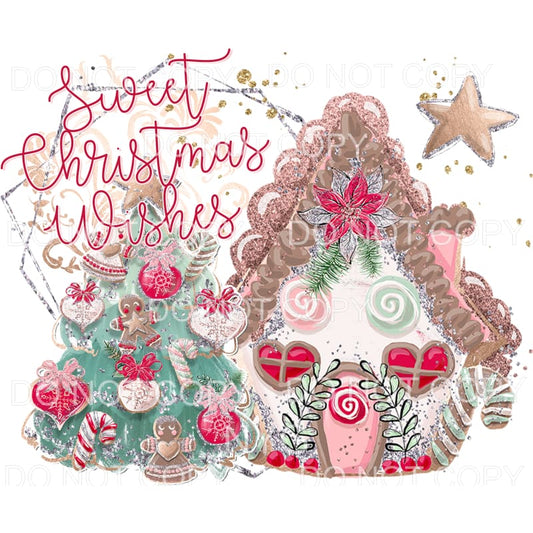 Sweet Christmas Wishes Pink Green Gold Tree House #1331 