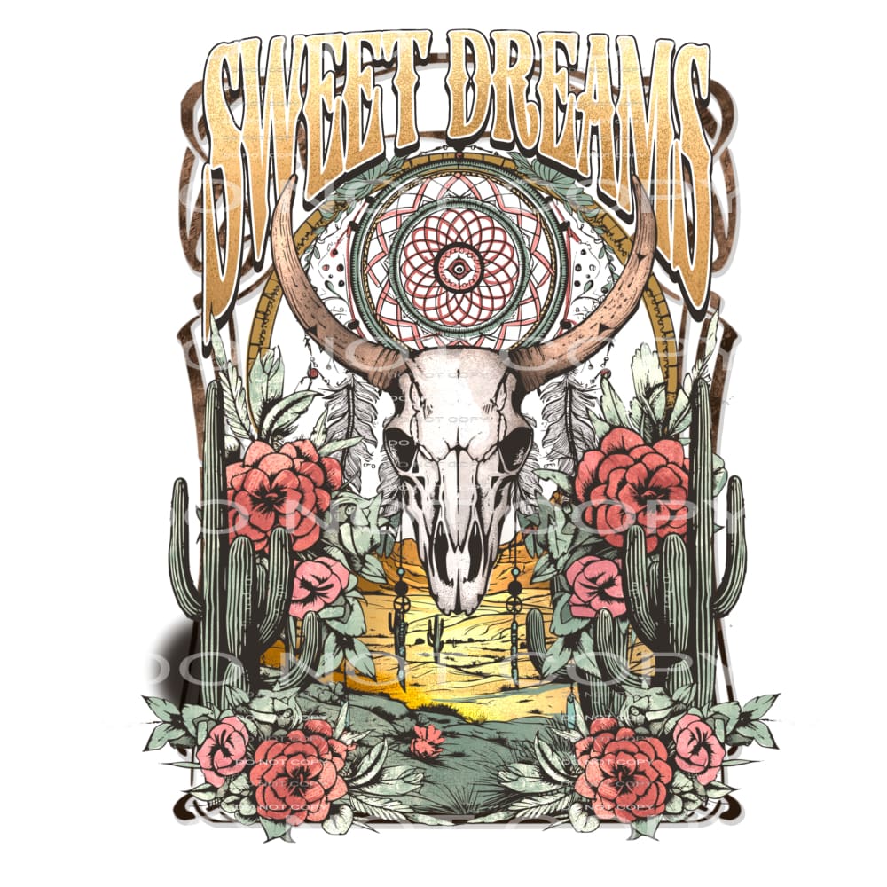 Sweet dreams bull skull # 213 Sublimation transfers - Heat