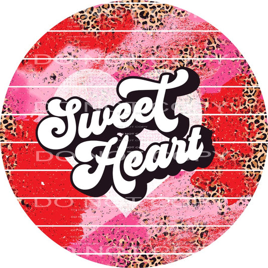 Sweet Heart Grunge Heart Leopard Circle Valentines Day #2605